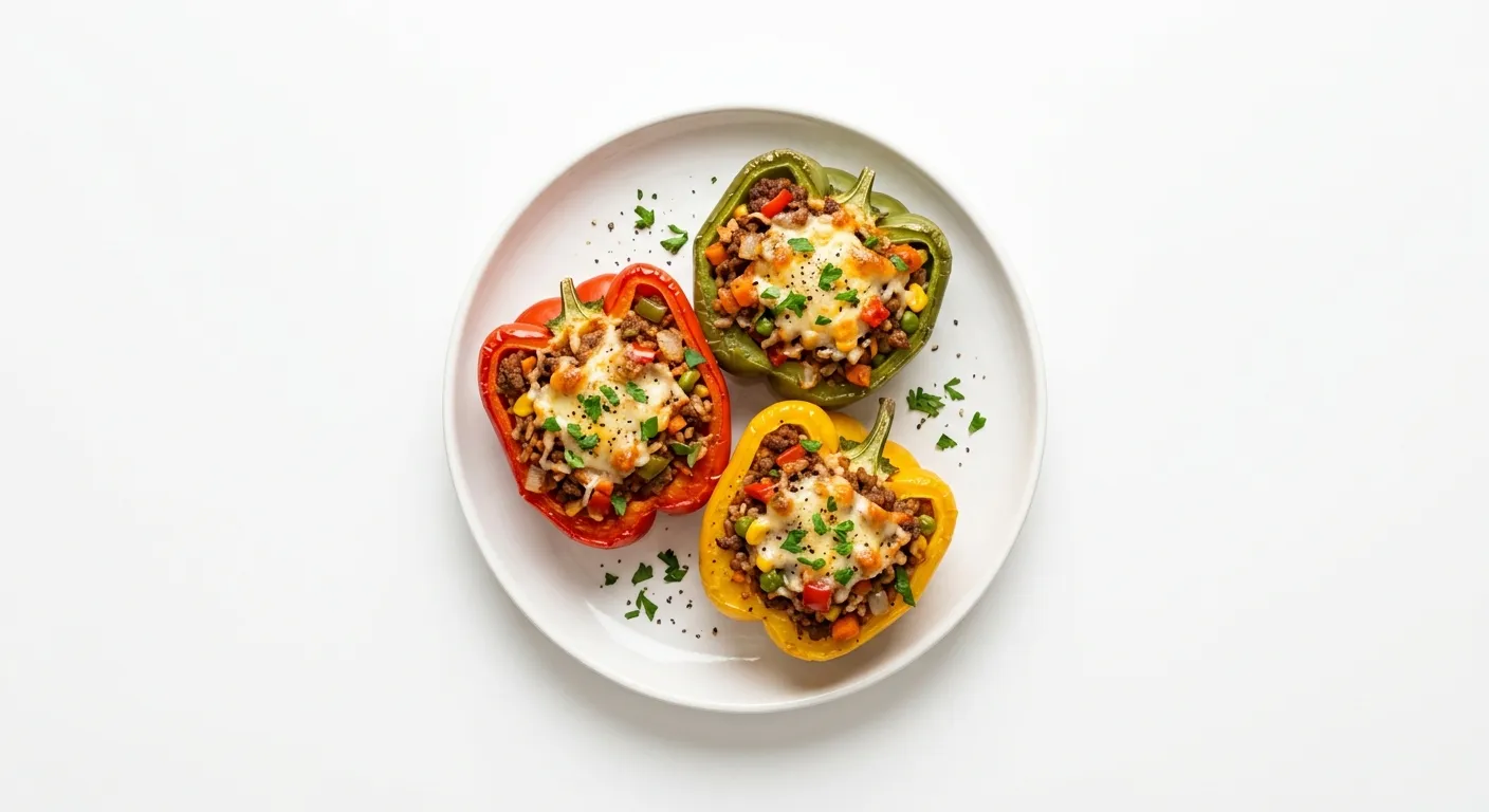Stuffed Bell Peppers with Ground Meat and Veggies