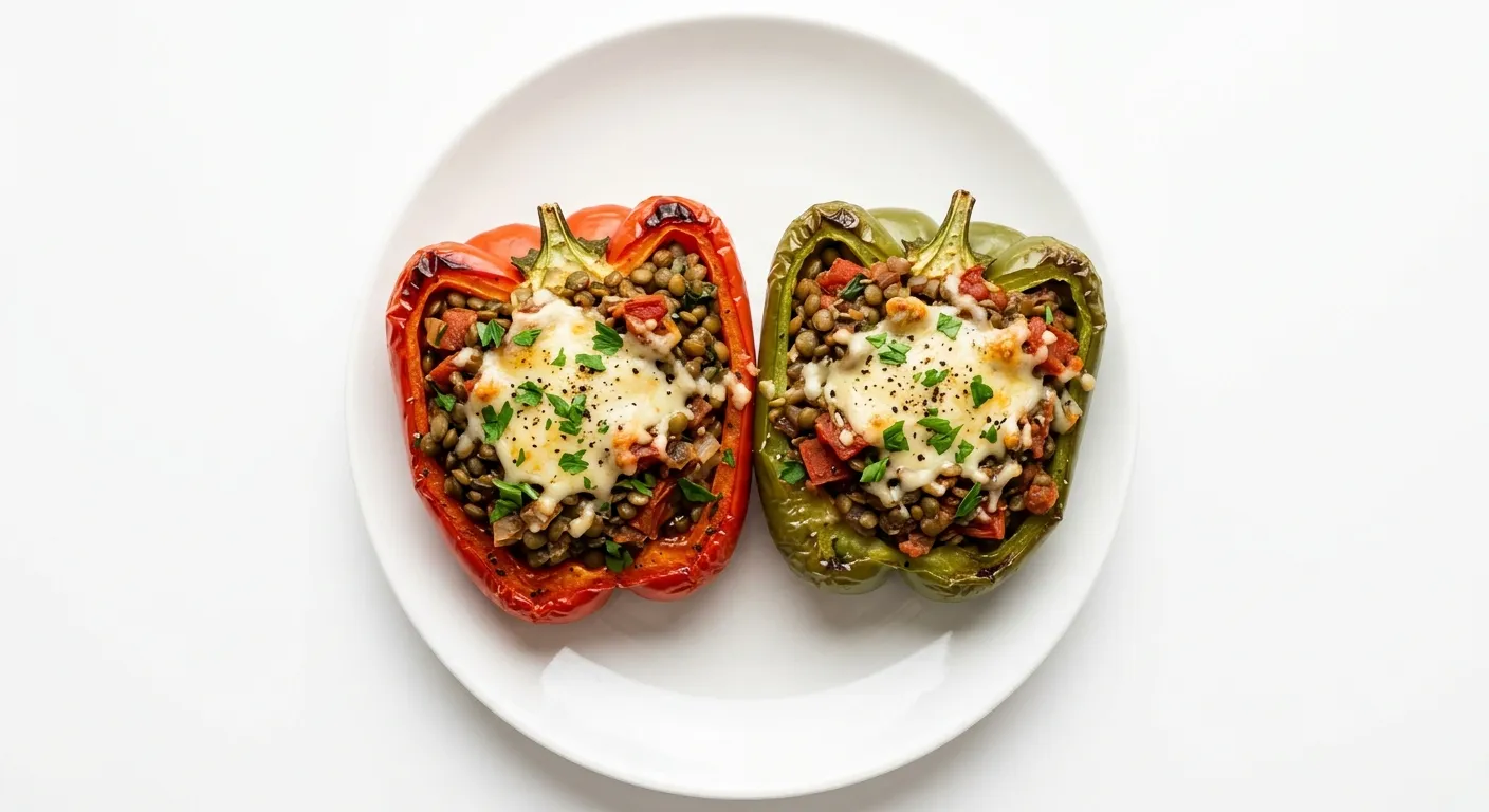 Stuffed Bell Peppers with Lentils and Tomatoes