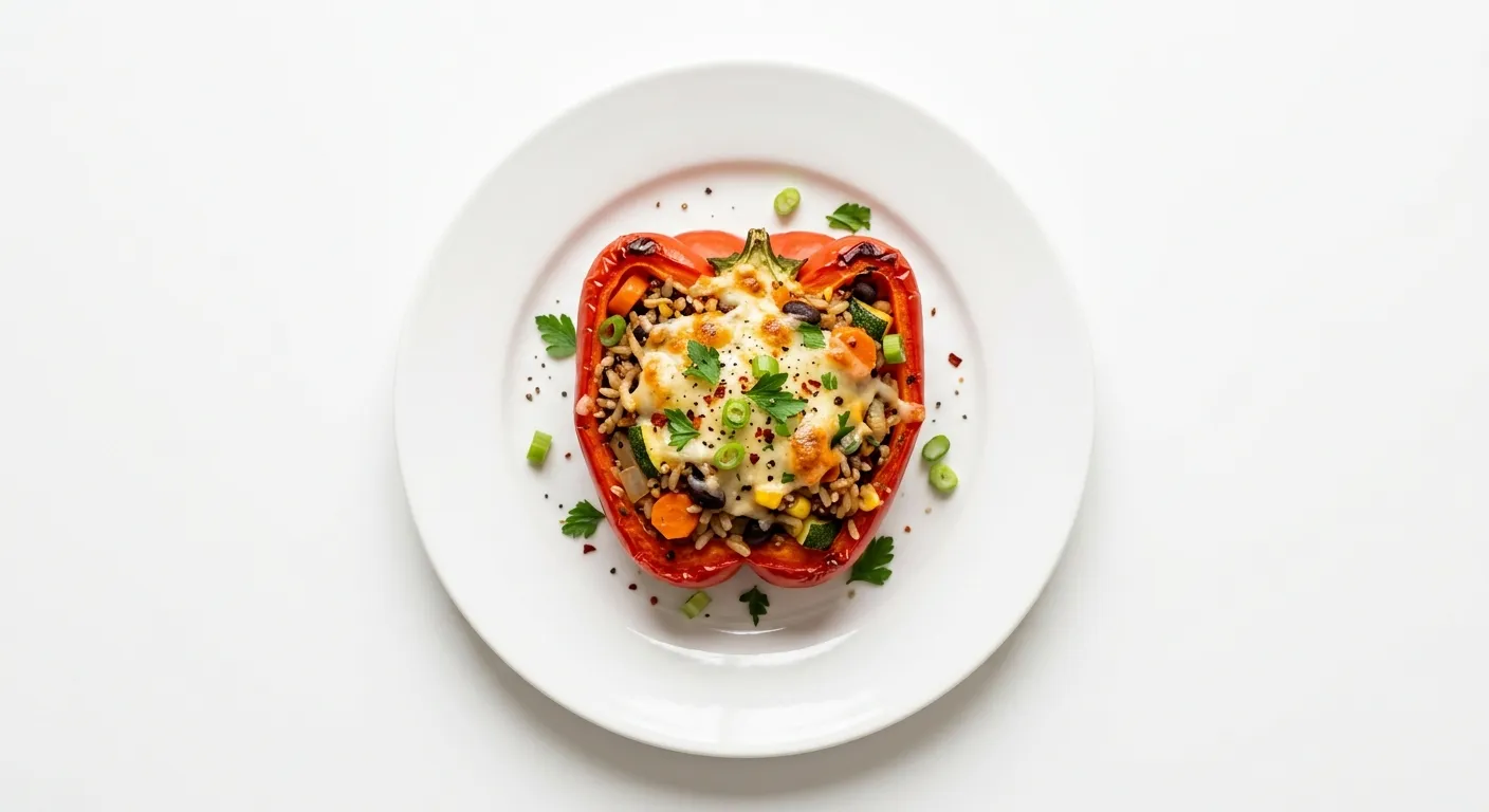 Stuffed Bell Peppers with Veggie and Cheese