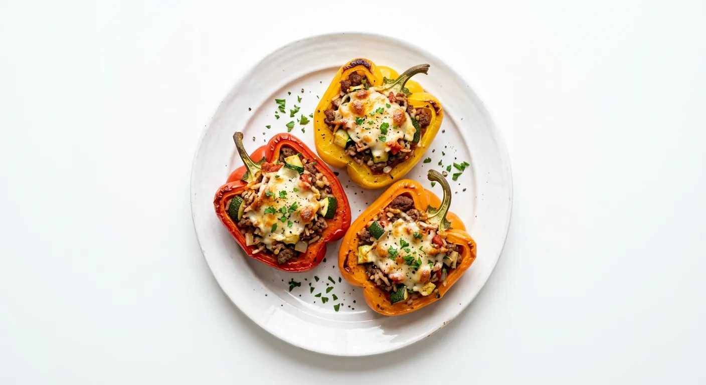Stuffed Bell Peppers with Zucchini and Beef