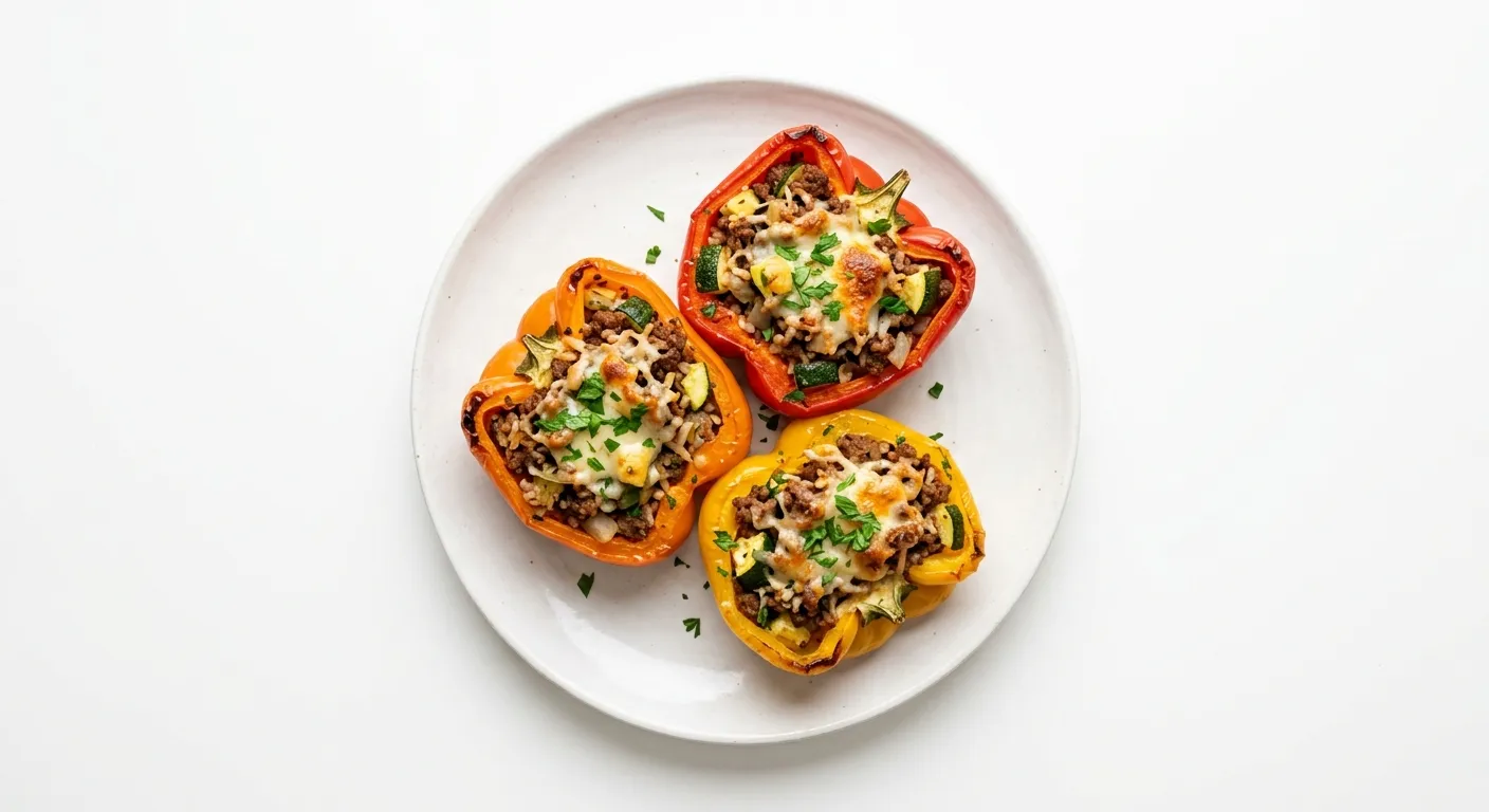 Stuffed Bell Peppers with Zucchini and Ground Beef