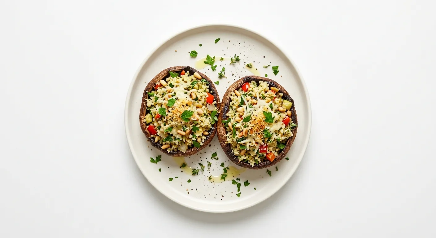 Gourmet Stuffed Portobello Mushrooms with Herbed Couscous