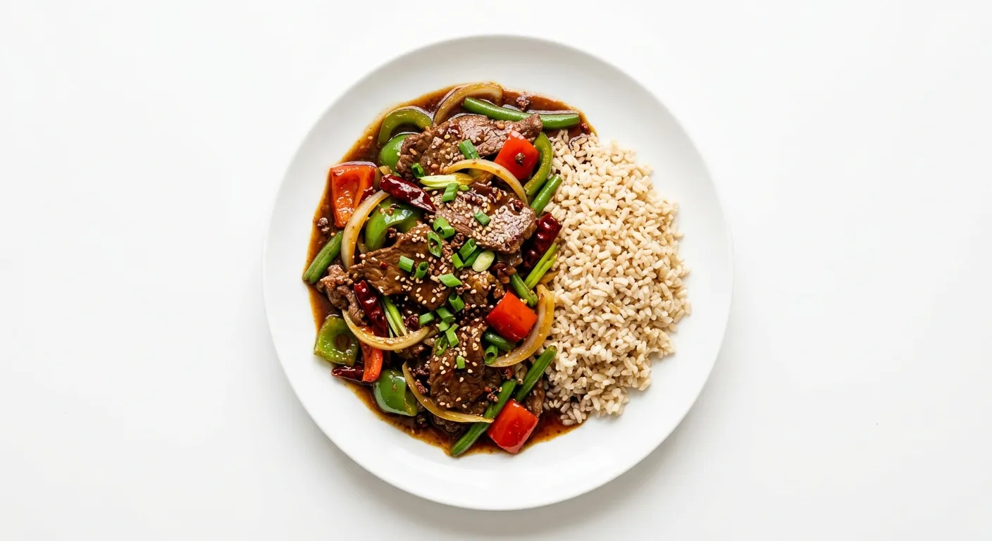 Szechuan Beef Stir-Fry with Brown Rice