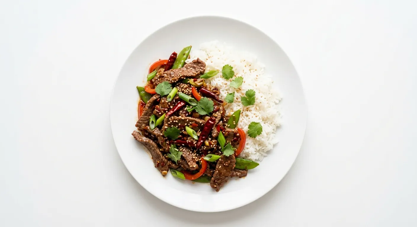 Szechuan Beef Stir-Fry with Jasmine Rice