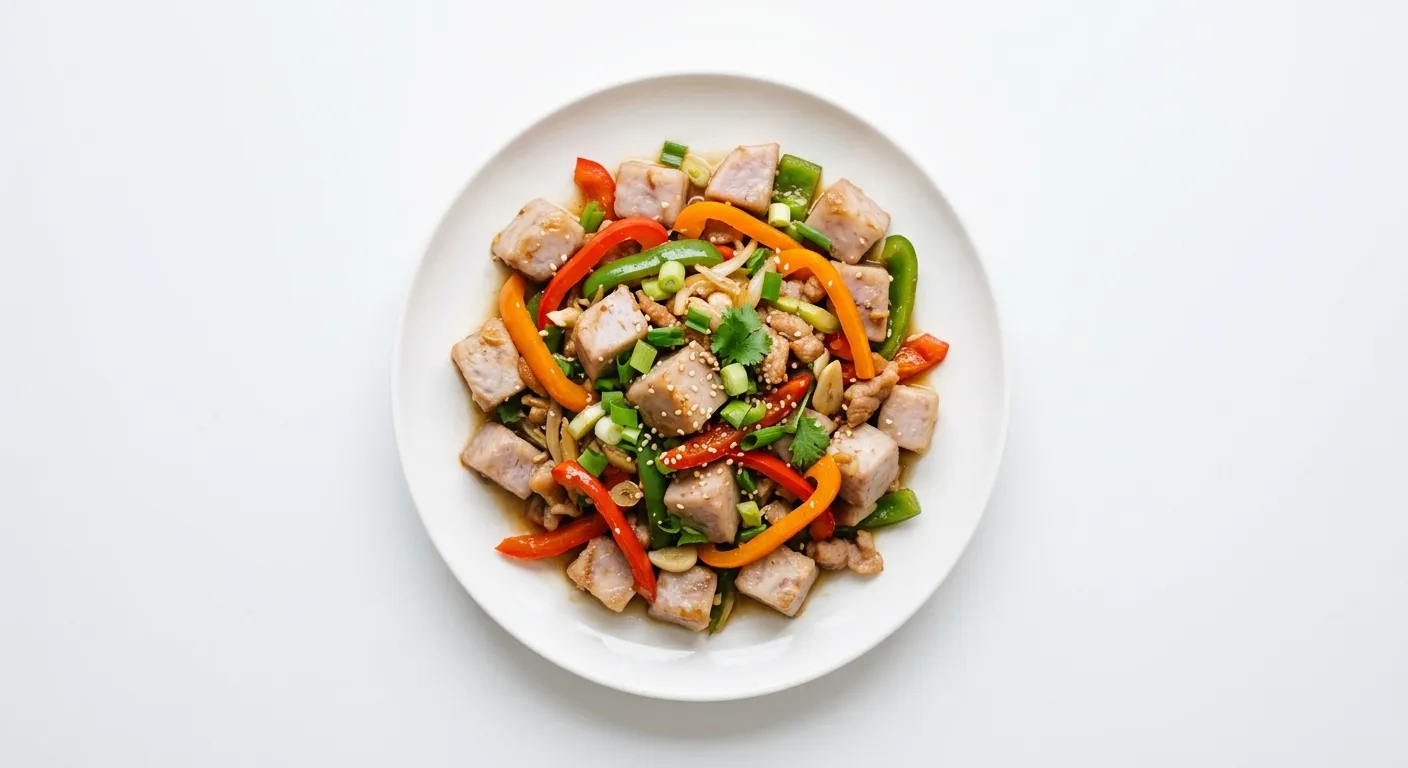 Spicy Taro and Bell Pepper Stir-Fry