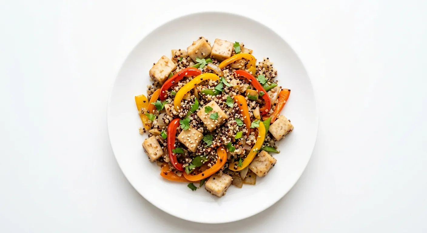 Spicy Taro and Bell Pepper Stir-Fry with Quinoa