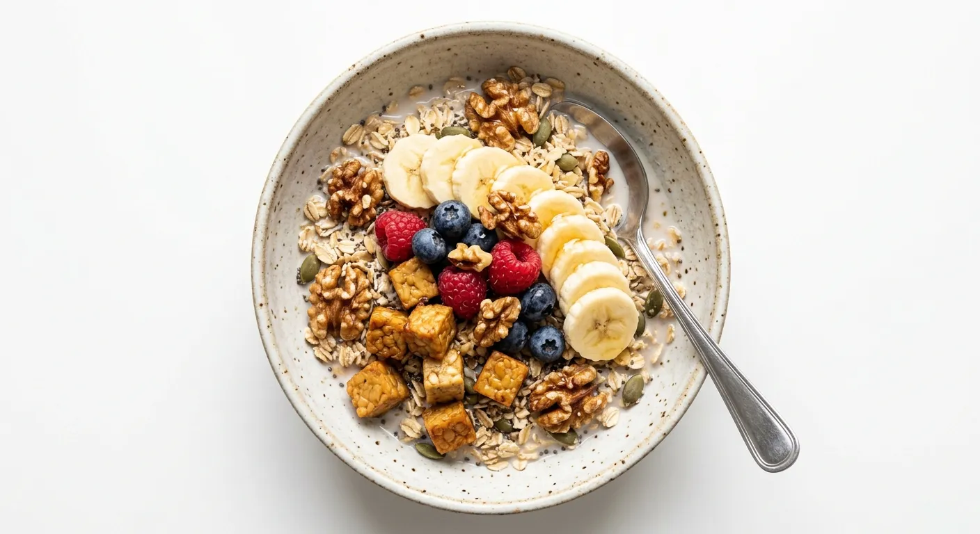 Tempeh and Walnut Muesli Bowl