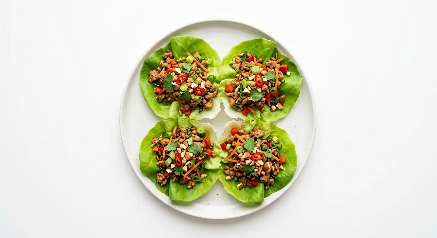 Thai Almond Chicken Lettuce Wraps