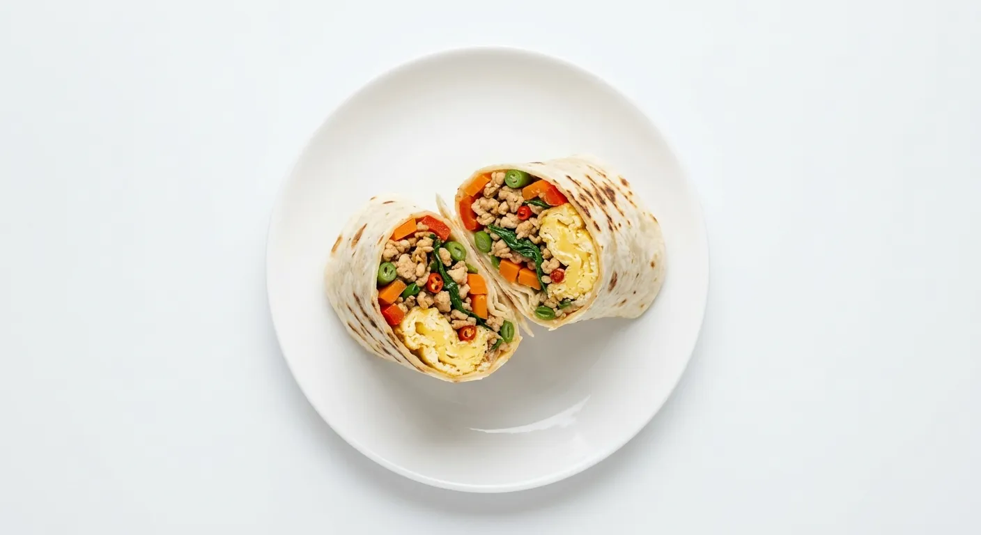 Thai-Inspired Breakfast Egg and Vegetable Wrap