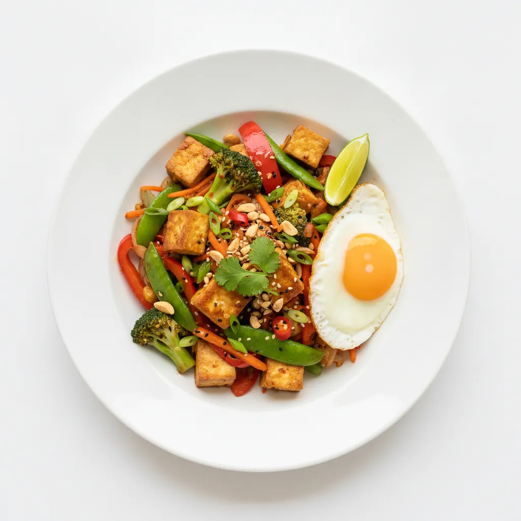 Thai-Inspired Breakfast Stir-Fry with Tofu and Vegetables