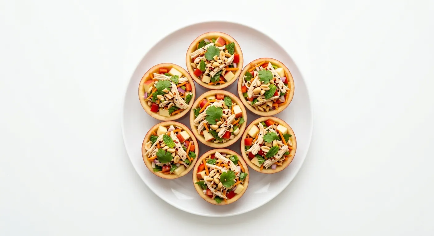 Thai Chicken Salad with Apple Rice Cups