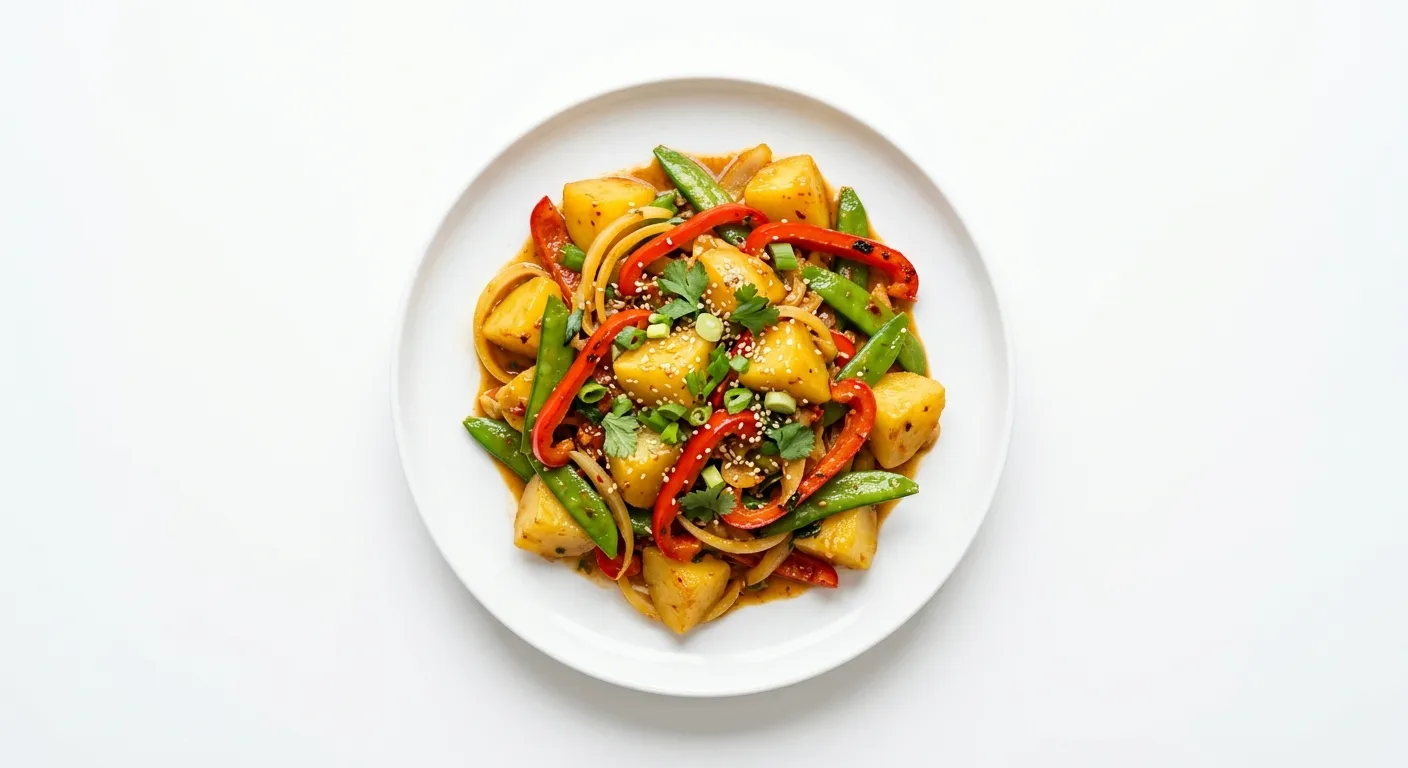 Thai Red Bell Pepper and Potato Stir-Fry