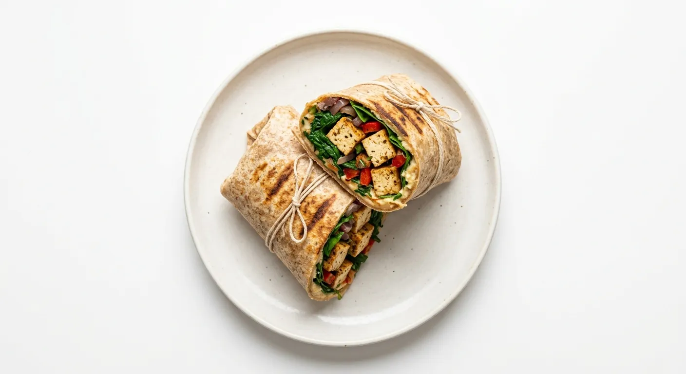 Spicy Tofu and Spinach Wrap