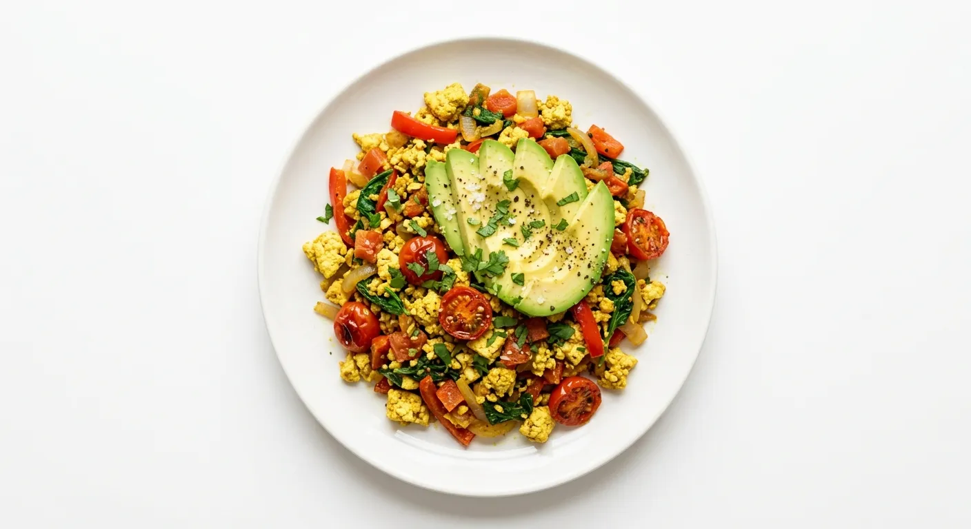 Tofu Scramble with Avocado and Tomato