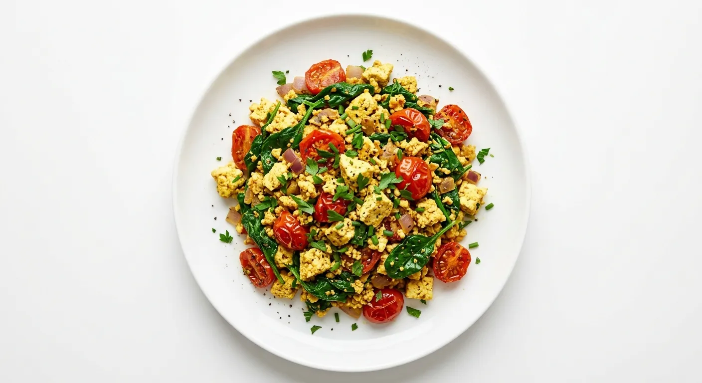 Tofu Scramble with Spinach and Tomatoes