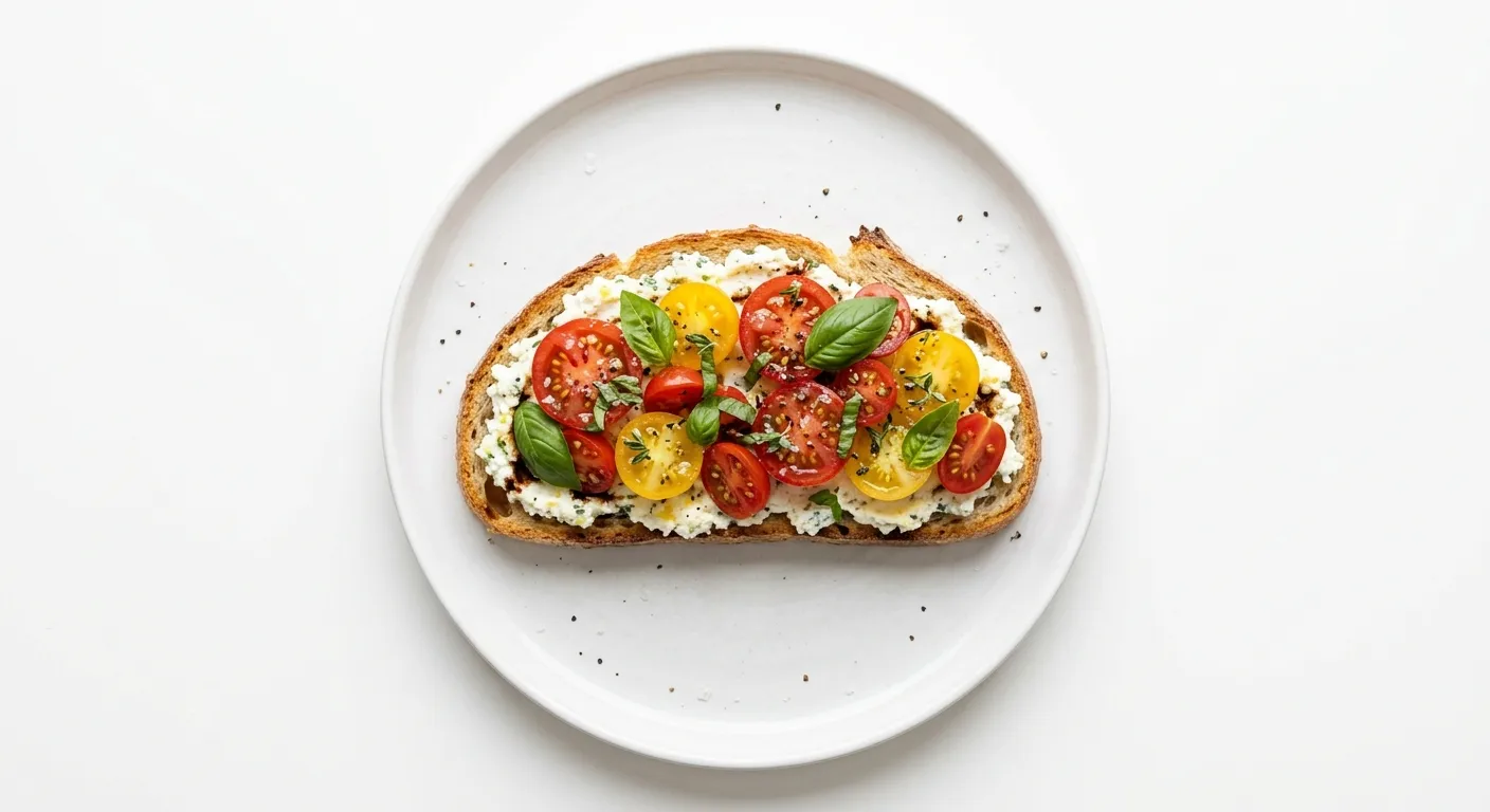 Tomato and Basil Breakfast Tartine