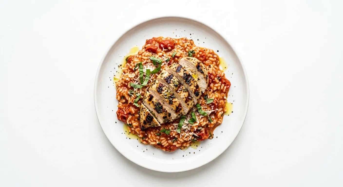 Tomato and Herb Risotto with Grilled Chicken