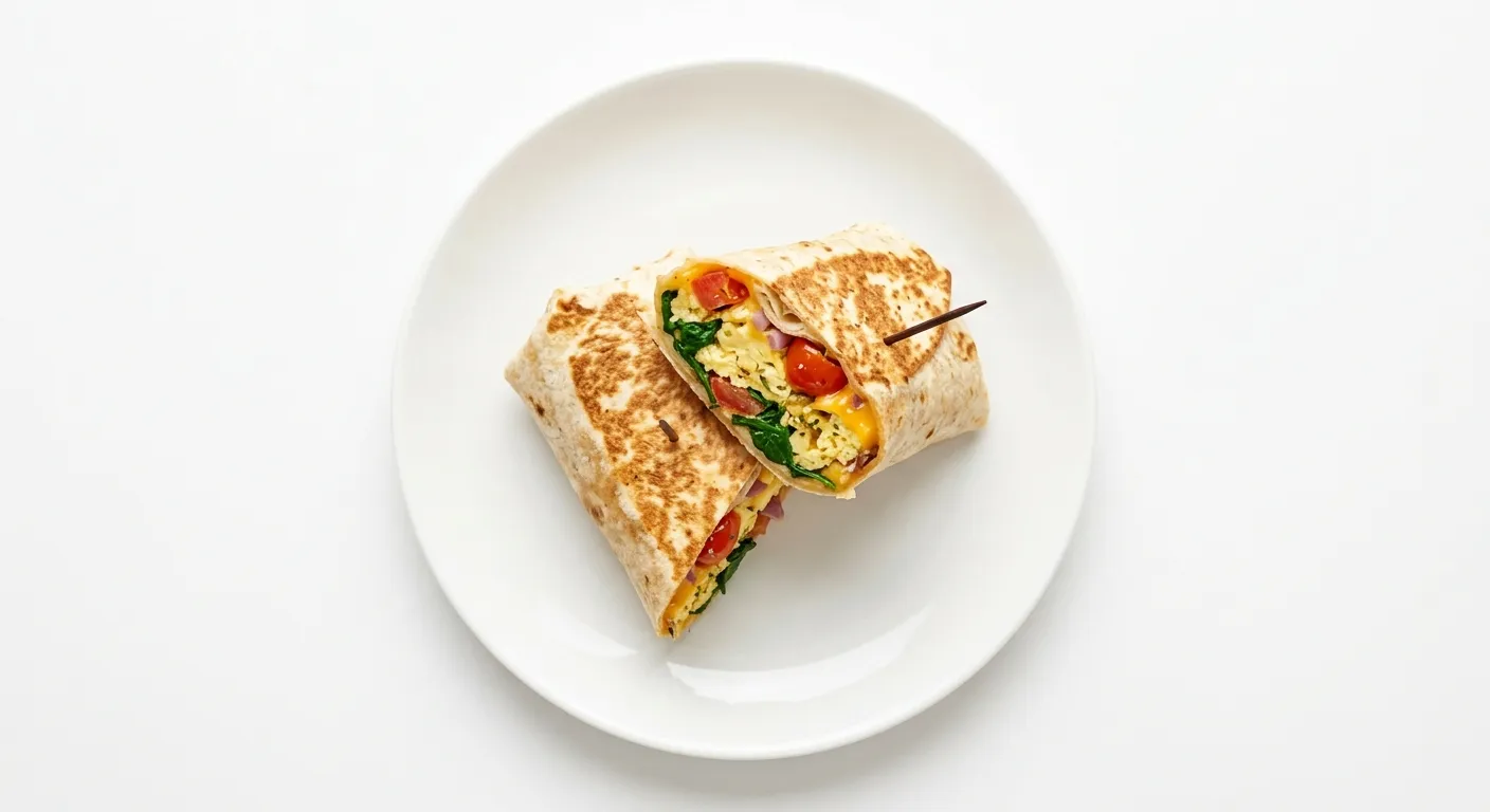 Tomato and Spinach Breakfast Wrap