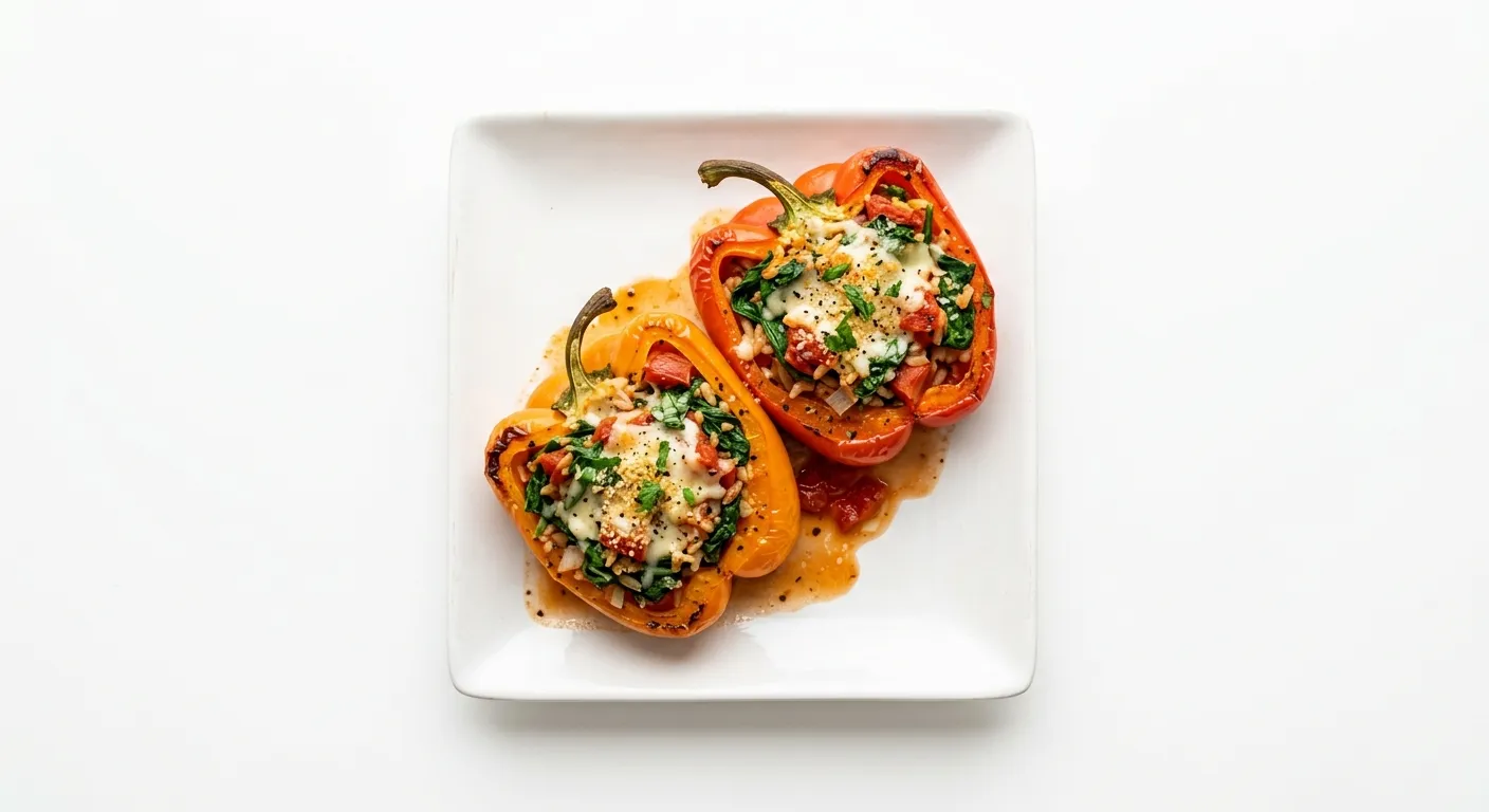 Tomato and Spinach Stuffed Bell Peppers