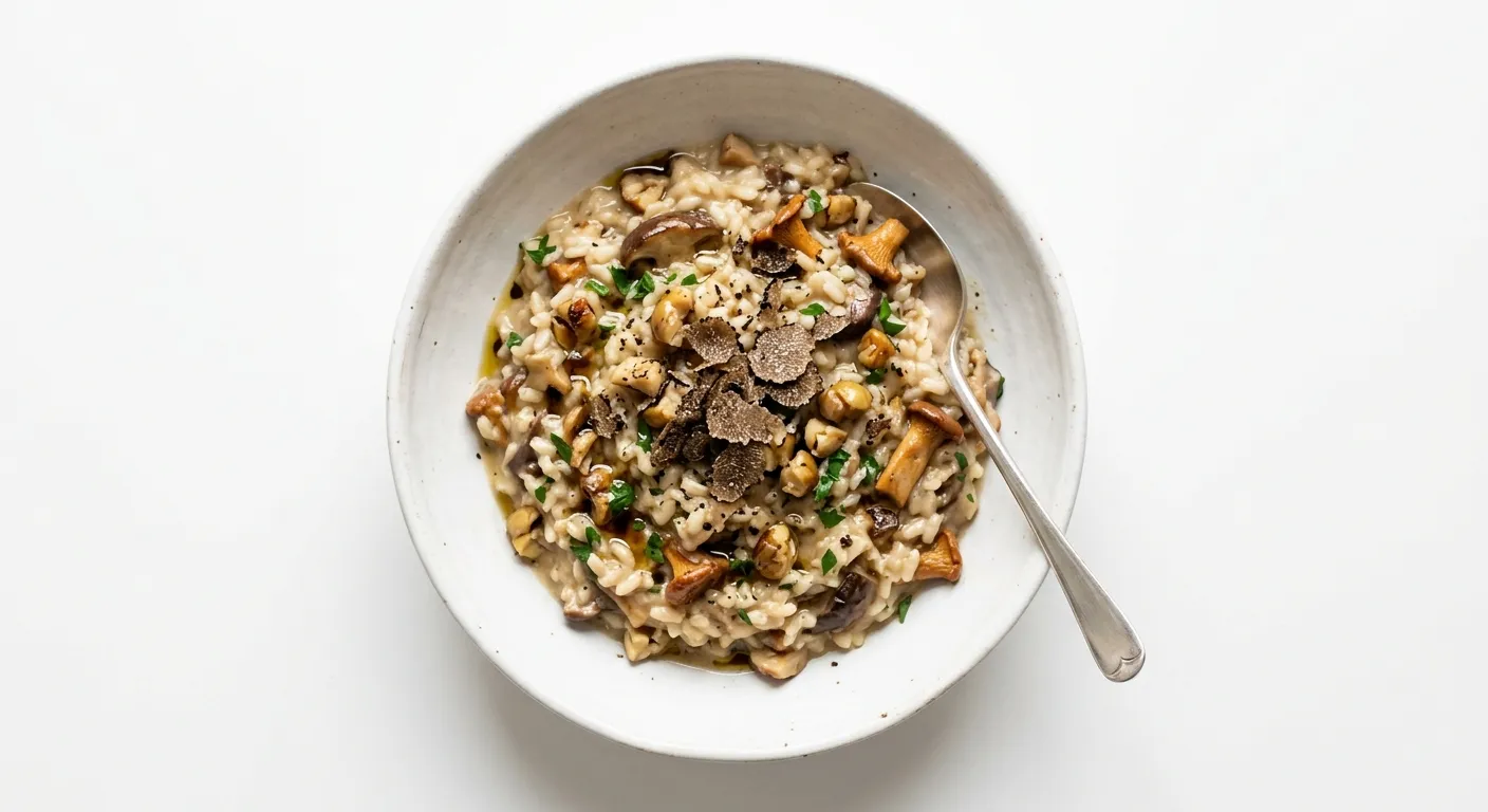 Winter Truffle Risotto with Roasted Chestnuts and Wild Mushrooms