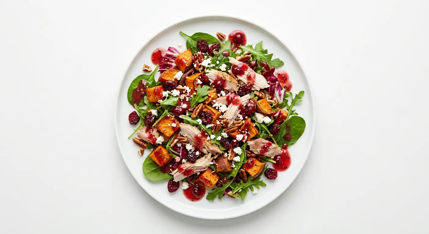 Autumn Turkey and Sweet Potato Salad with Cranberry Vinaigrette