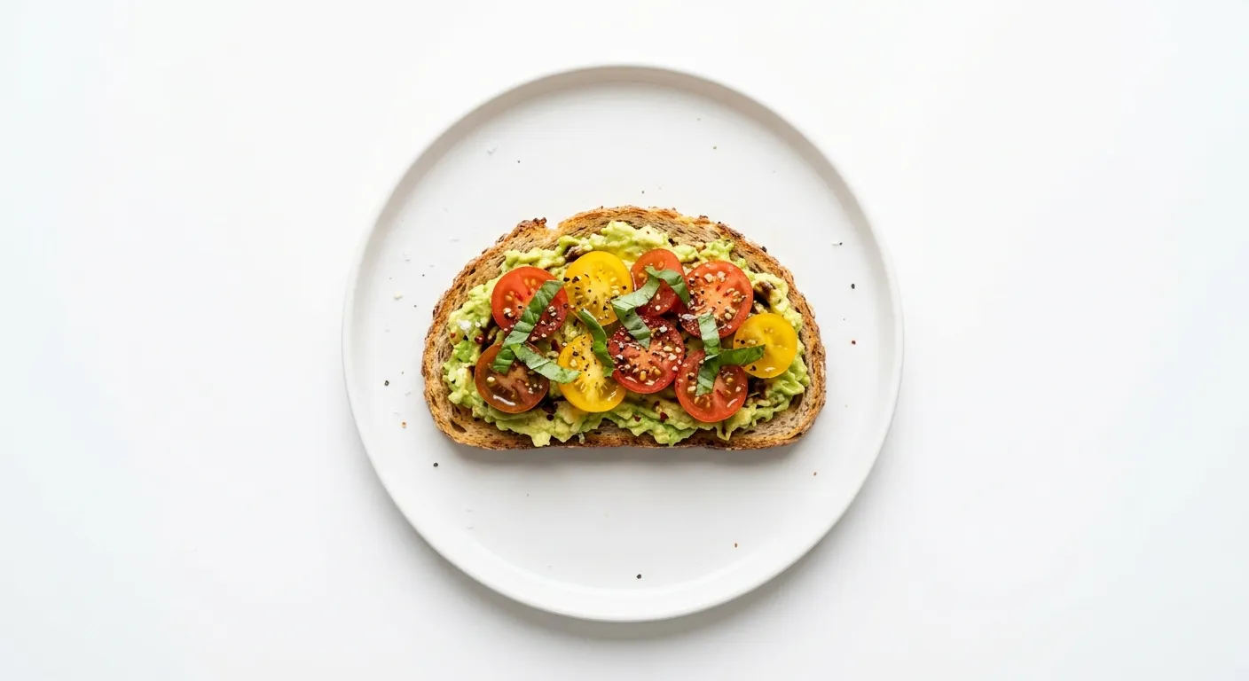 Vegan Avocado Toast with Tomato and Basil