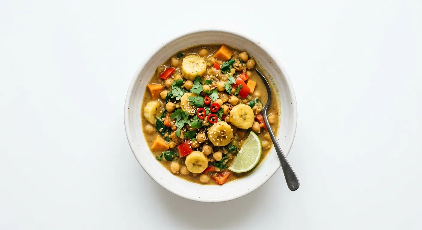 Spicy Vegan Banana and Chickpea Curry