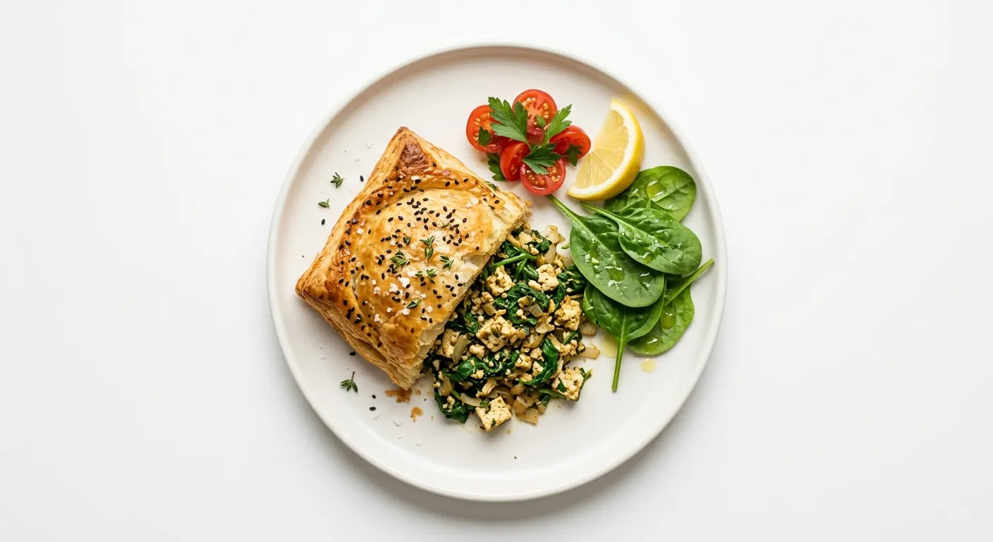 Vegan Breakfast Pastry with Spinach and Tofu
