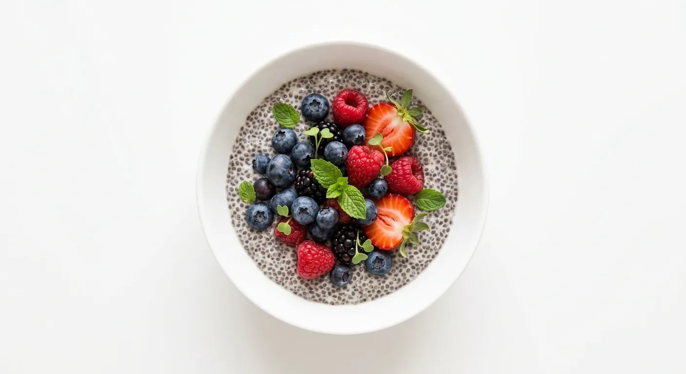 Vegan Chia Seed Pudding with Mixed Berries