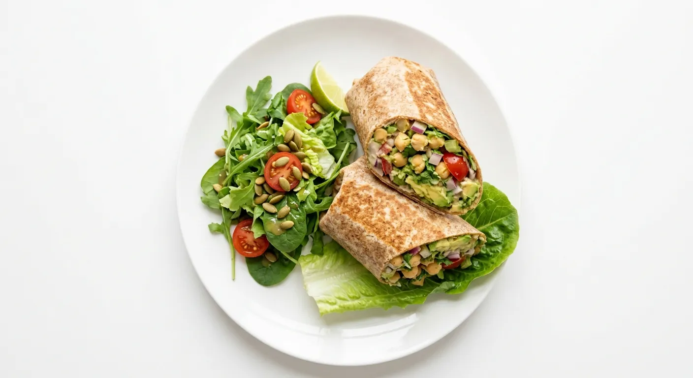 Vegan Chickpea and Avocado Salad Wrap