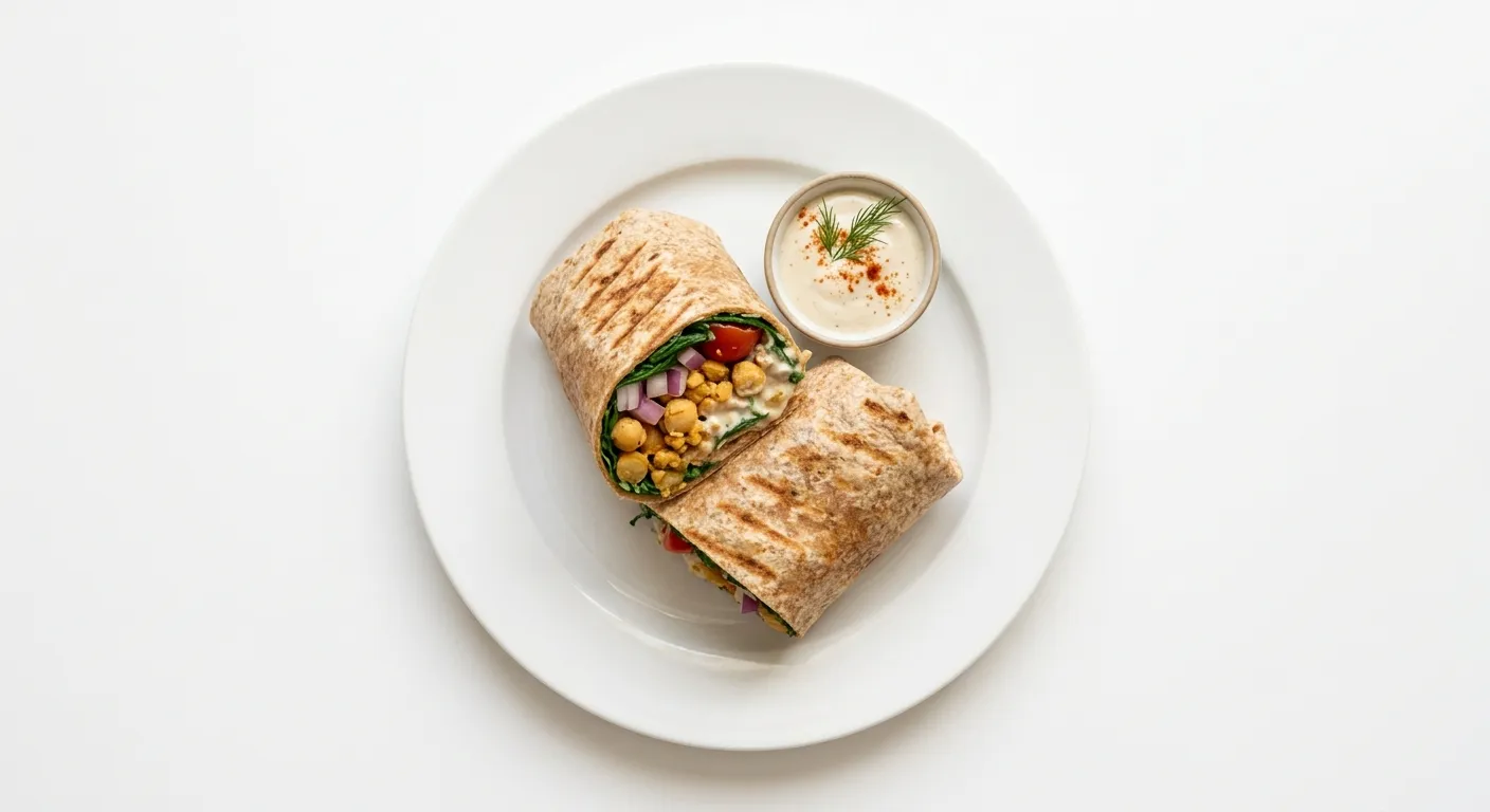 Vegan Chickpea and Spinach Wrap