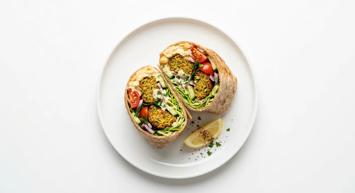 Vegan Falafel Wrap with Hummus and Veggies