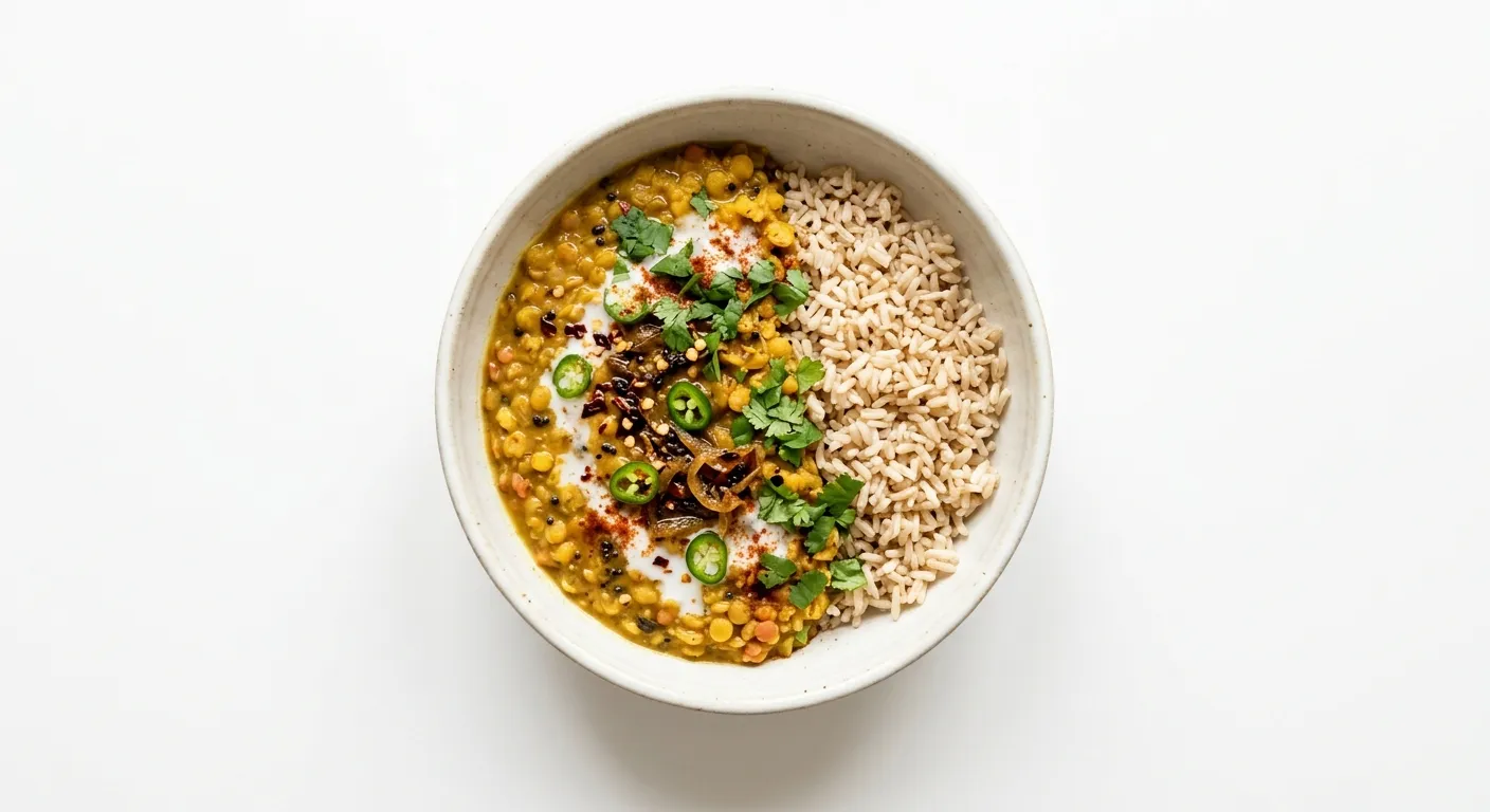 Vegan Indian Lentil Dal with Brown Rice