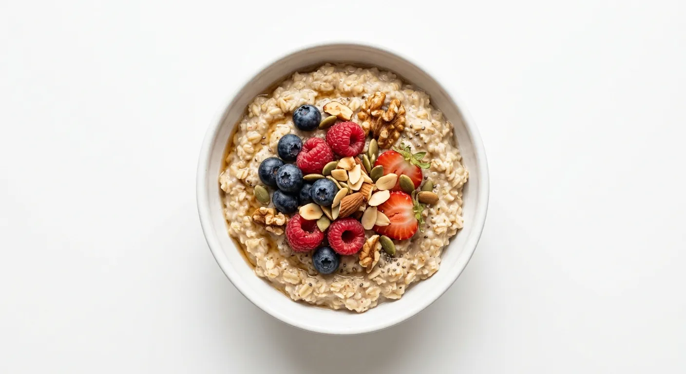Vegan Irish Oatmeal with Berries and Nuts