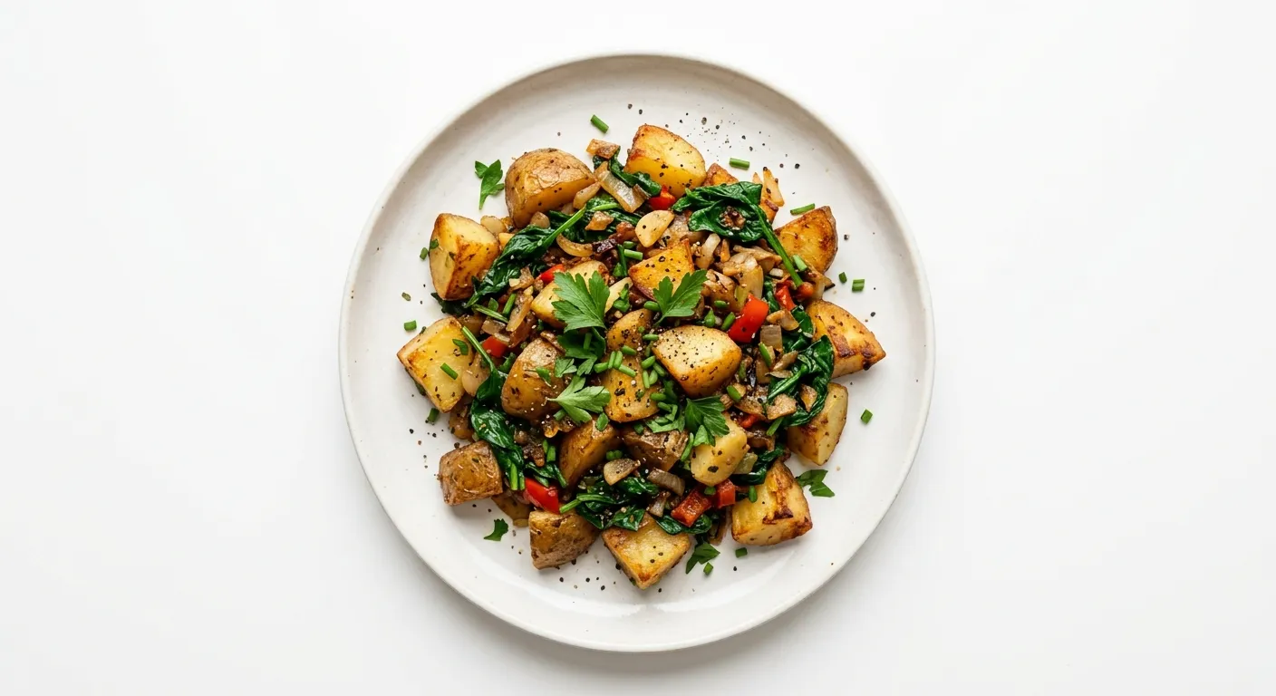 Vegan Irish Potato and Spinach Hash