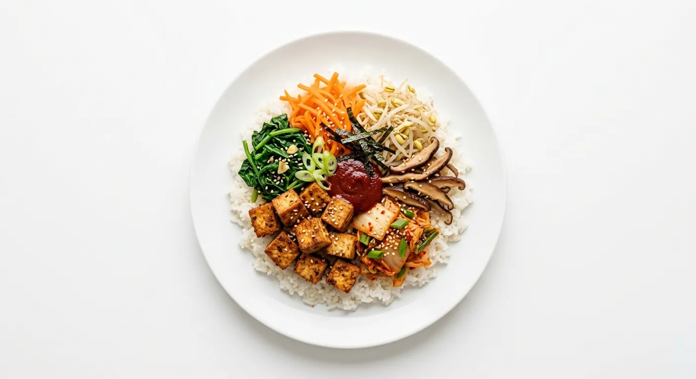 Vegan Korean Bibimbap with Tofu