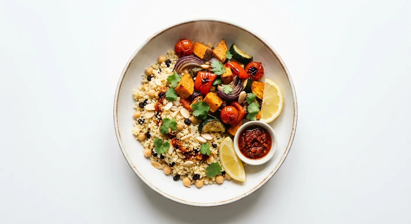 Vegan Moroccan Couscous with Roasted Vegetables