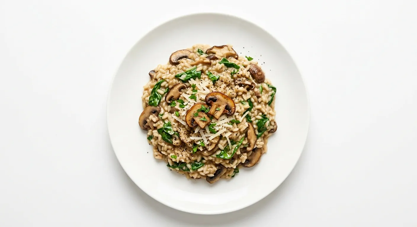 Vegan Mushroom and Spinach Risotto