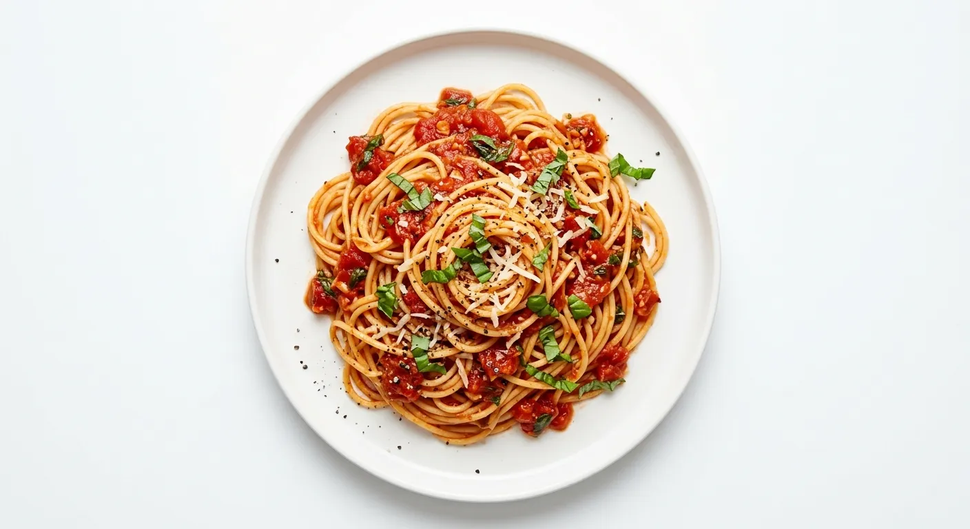 Vegan Spaghetti with Tomato Basil Sauce