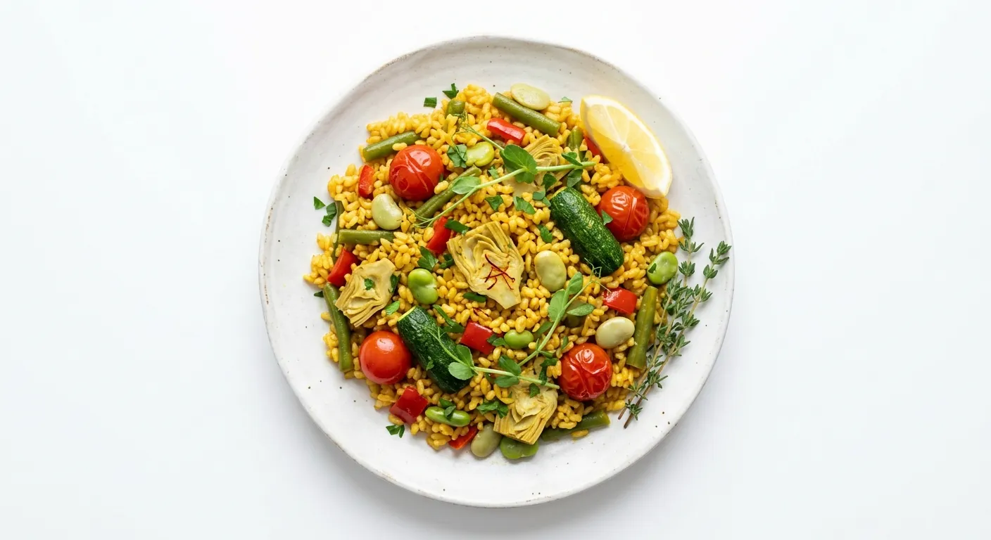 Vegan Spanish Paella with Vegetables