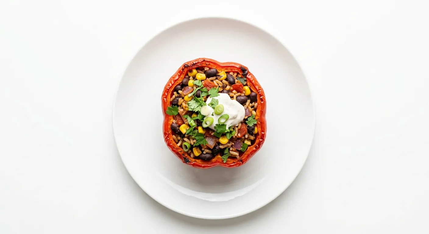 Vegan Stuffed Bell Peppers with Black Beans and Corn