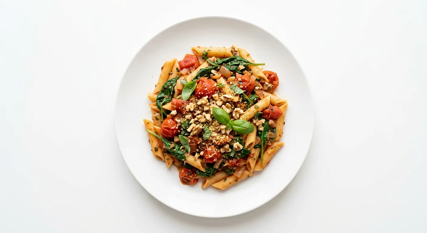 Vegan Tomato and Spinach Pasta