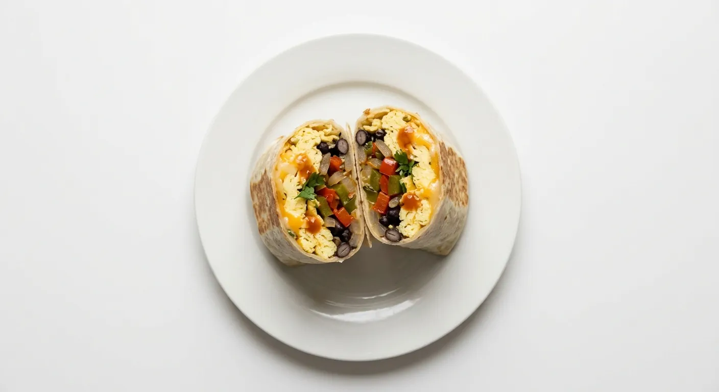 Autumn Vegetable and Cheese Breakfast Burrito