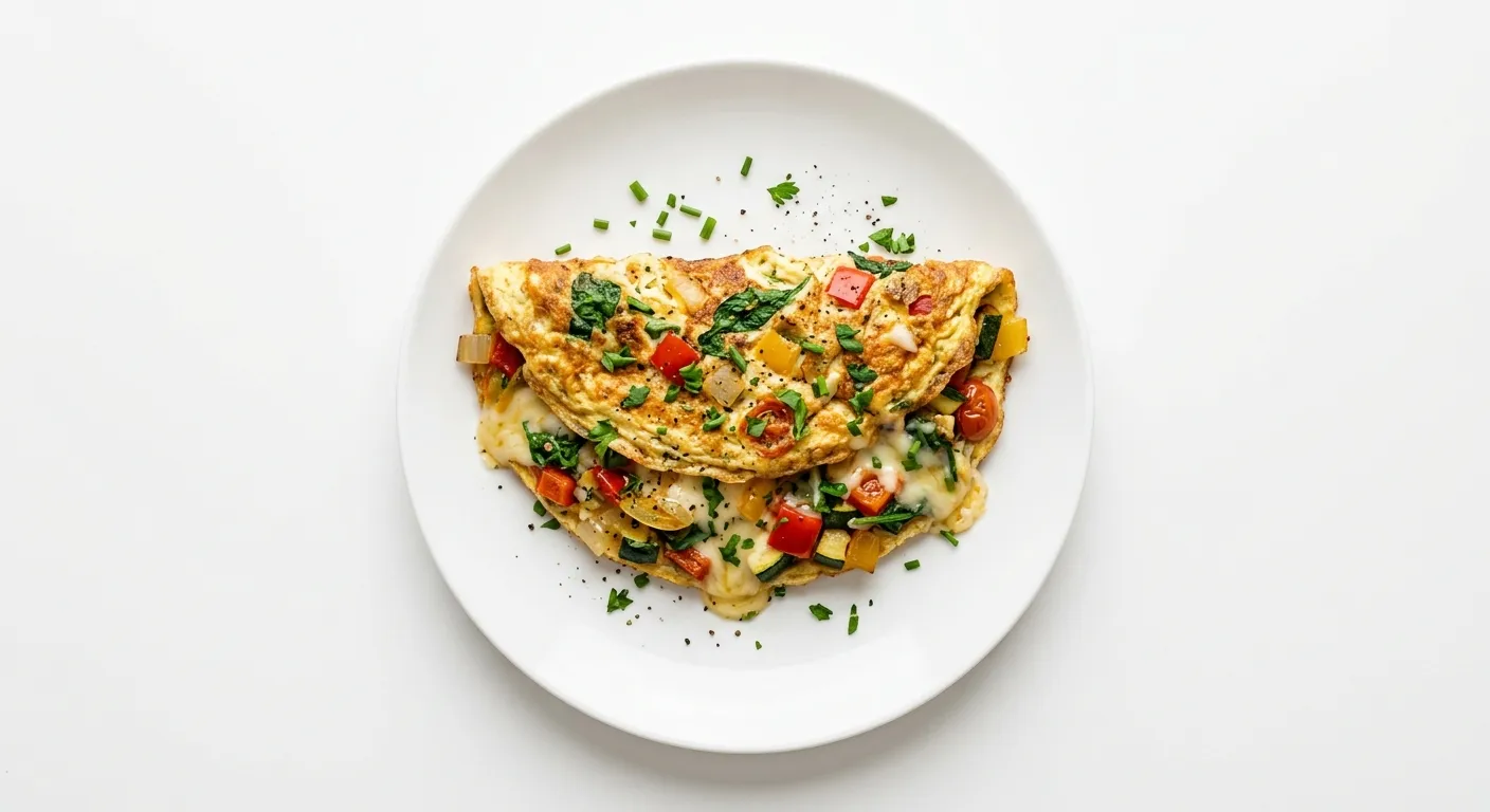 Autumn Vegetable and Cheese Breakfast Omelette