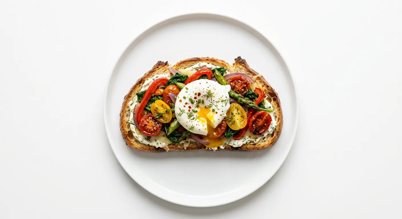 Autumn Vegetable and Cheese Breakfast Tartine