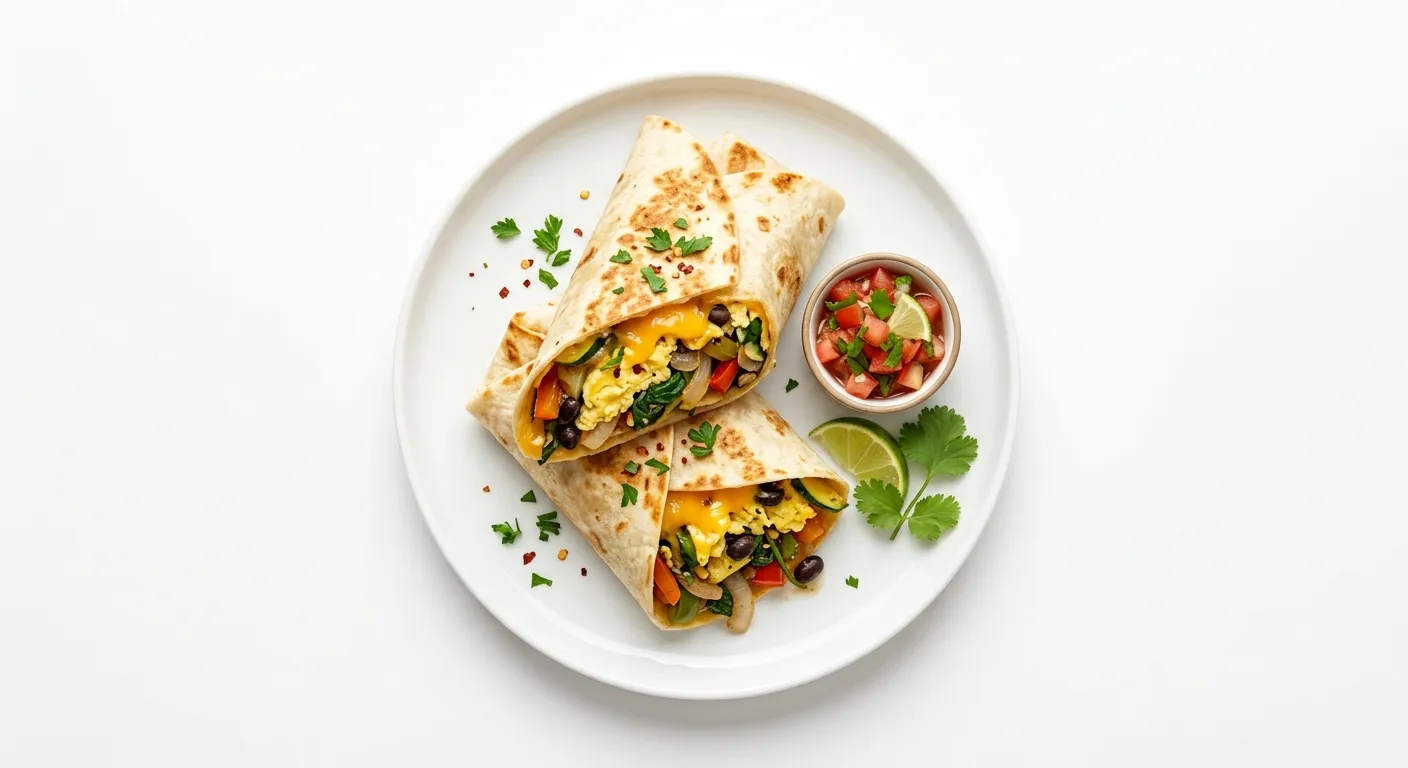 Autumn Vegetable and Cheese Breakfast Wrap