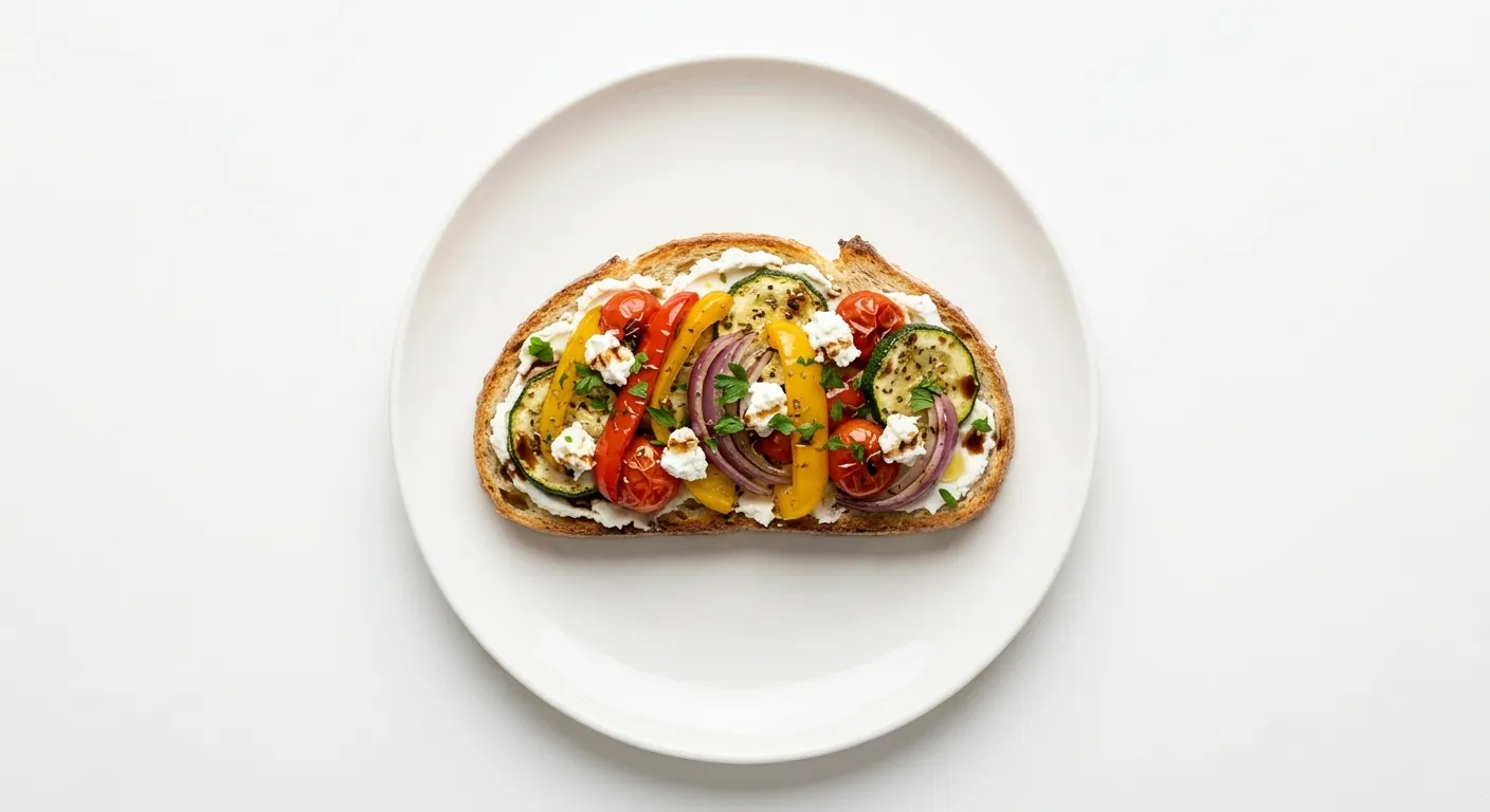 Autumn Vegetable and Goat Cheese Tartine