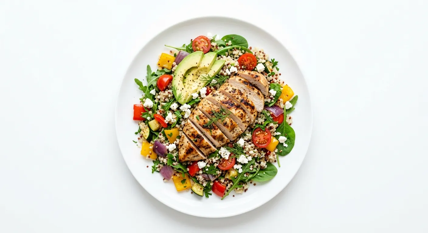 Autumn Vegetable and Quinoa Salad with Grilled Chicken