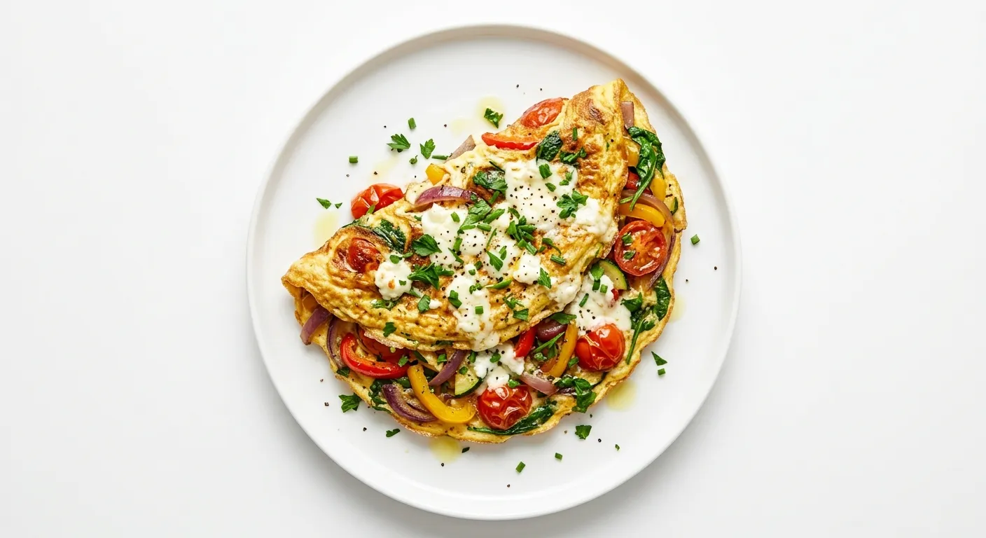 Autumn Vegetable Omelette with Goat Cheese