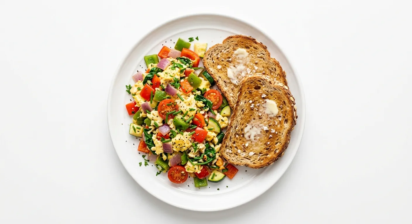 Autumn Vegetable Scramble with Whole Grain Toast